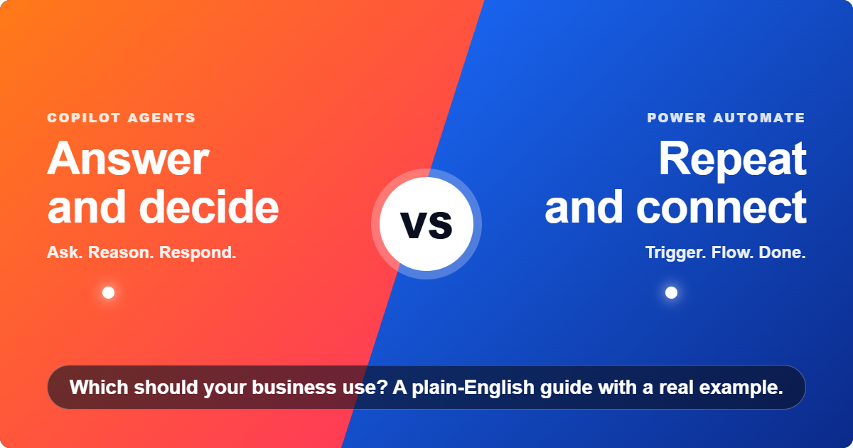Copilot agents versus Power Automate: which should your business use